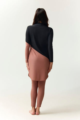 Maya Swim Dress - Black/Earth