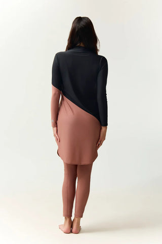 Maya Swim Dress - Black/Earth