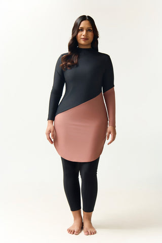 Maya Swim Dress - Black/Earth