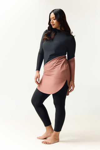 Maya Swim Dress - Black/Earth