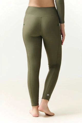Swimming Leggings with Pockets - Olive