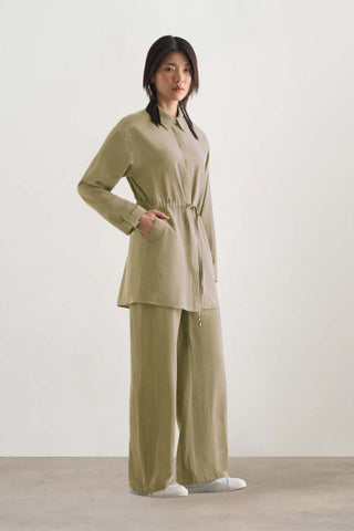 Mizalle Light Weight Cinch Waist Tunic
