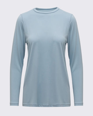 Modal Kumaşlı Uzun Kollu Basic Üst - Baby Blue