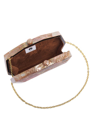 Lustre Clutch Bag - Brown