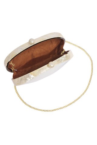 Lustre Clutch Bag - White