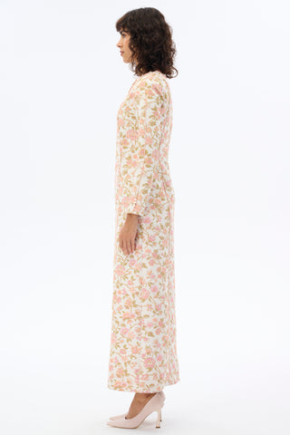 Blush Bloom Brocade Maxi Dress