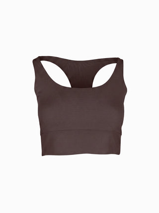 Modal Kumaşlı Aktif Crop - Mocha