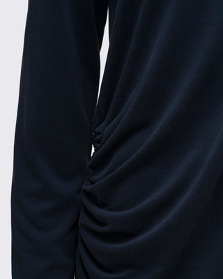 Modal Kumaşlı Ayarlanabilir Drape Detaylı Uzun Üst - Lacivert