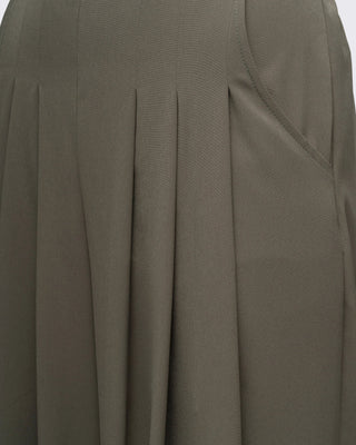 Pile Detaylı Geniş Paça Pantolon - Haki