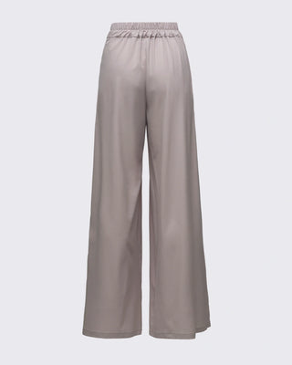 Pile Detaylı Geniş Paça Pantolon - Vizon