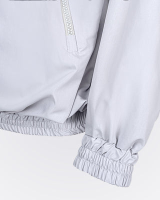 Kapüşonlu Yüksek Yakalı Rüzgarlık Sweat - Gri
