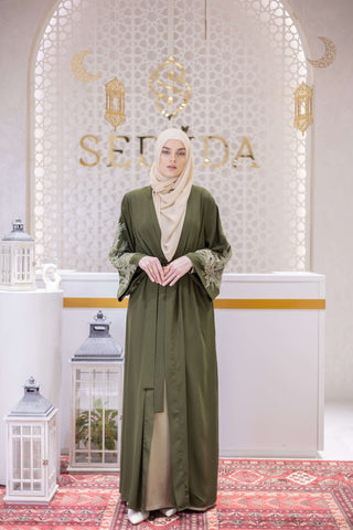Majestic Whisper Embellished Abaya – Green