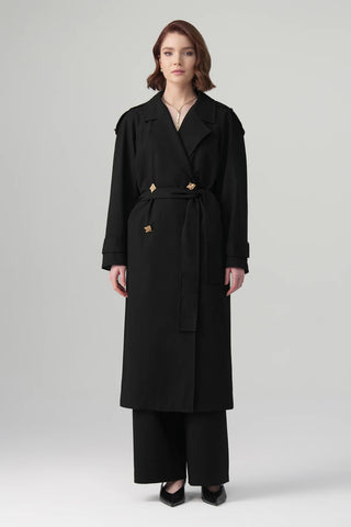 Lorin Long Jacket & Trousers Set – Black