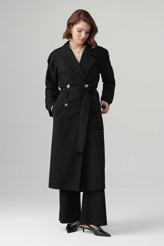 Lorin Long Jacket & Trousers Set – Black