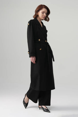 Lorin Long Jacket & Trousers Set – Black