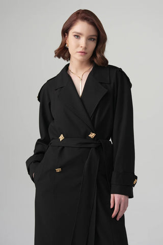 Lorin Long Jacket & Trousers Set – Black