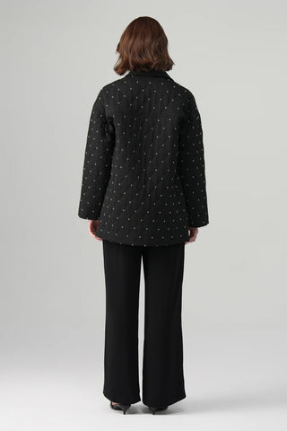 Mira Quilted Jacket & Trousers Set – Black
