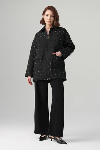 Mira Quilted Jacket & Trousers Set – Black