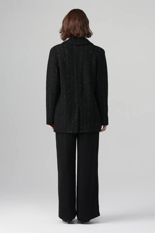 Vera Structured Tweed Blazer – Black