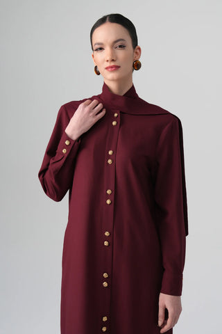 Mina Shirt Dress – Bordeaux