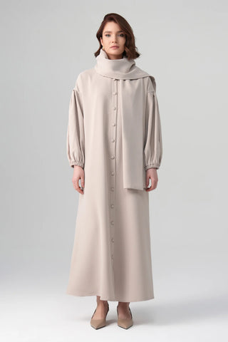 Alara Shawl Detail Maxi Dress – Stone