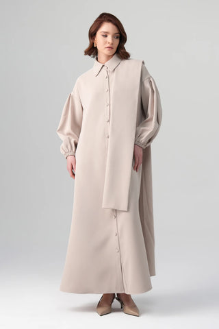 Alara Shawl Detail Maxi Dress – Stone