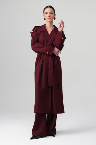 Lorin Long Jacket & Trousers Set – Bordeaux