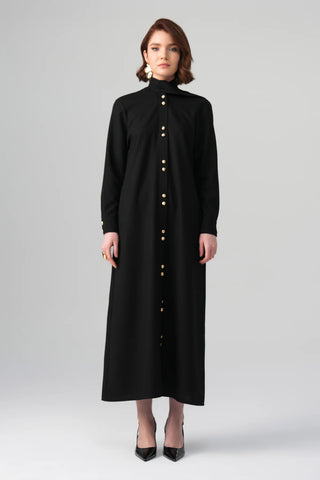 Mina Shirt Dress – Black