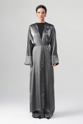 Sorelle Metallic Abaya - Gray