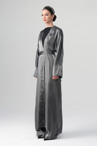 Sorelle Metallic Abaya - Gray