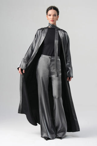 Sorelle Metallic Abaya - Gray