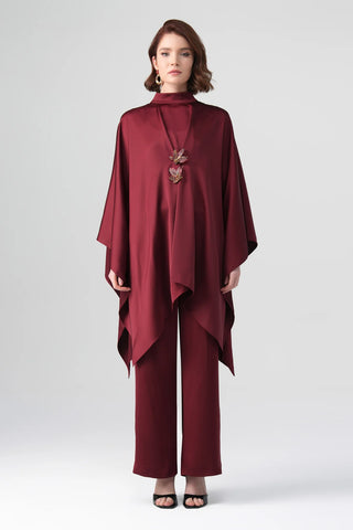 Tierra Poncho Set – Bordeaux