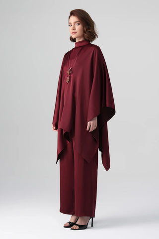 Tierra Poncho Set – Bordeaux