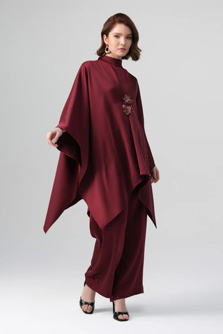 Tierra Poncho Set – Bordeaux