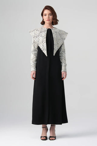 Ravena Contrast Dress – Black