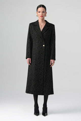 Daphne Lace Single-Button Coat – Black