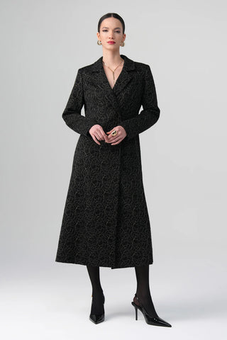 Daphne Lace Single-Button Coat – Black