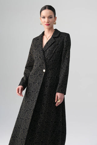 Daphne Lace Single-Button Coat – Black