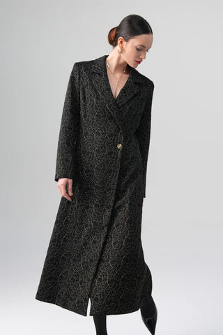 Daphne Lace Single-Button Coat – Black