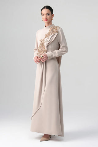 Arvella Draped Maxi Dress – Cream