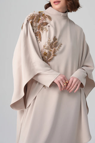 Aurelia Embroidered Signature Dress – Cream