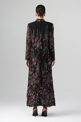 Virella Embellished Dress – Black