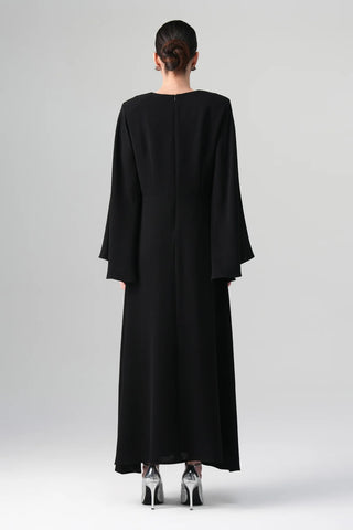 Orlina Pearl-Embellished Dress – Black