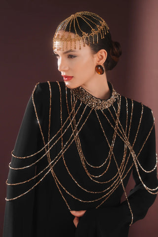 Calista Chain Detail Maxi Dress – Black