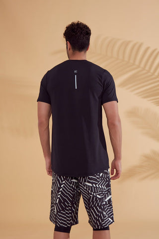 Lycra Black Men's Swim Shirts T2341