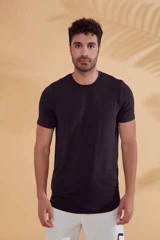 Lycra Black Men's Swim Shirts T2342