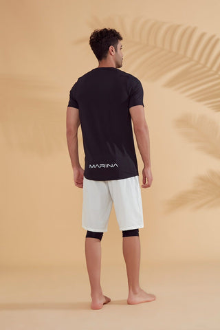 Lycra Black Men's Swim Shirts T2342
