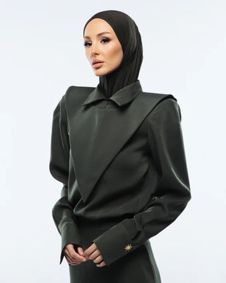 Sonne Blouse and Collar - Olive Green