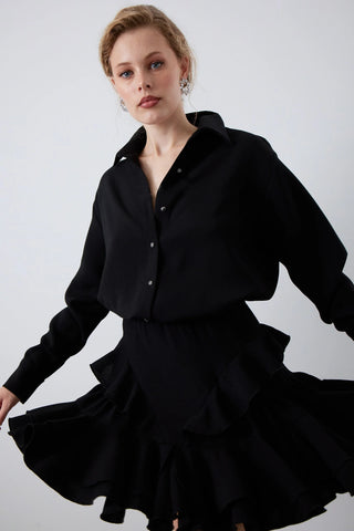 Claire Shimmer Shirt – Black