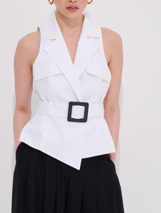Lia Square Buckle Vest 100% Fine Organic Cotton
